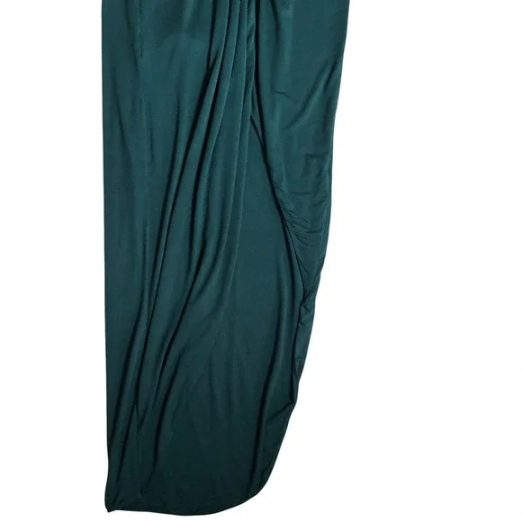 LOVERS+FRIENDS NWT Sexy Green Sexy Deep V Neck High Low Maxi Party Dress $178 M